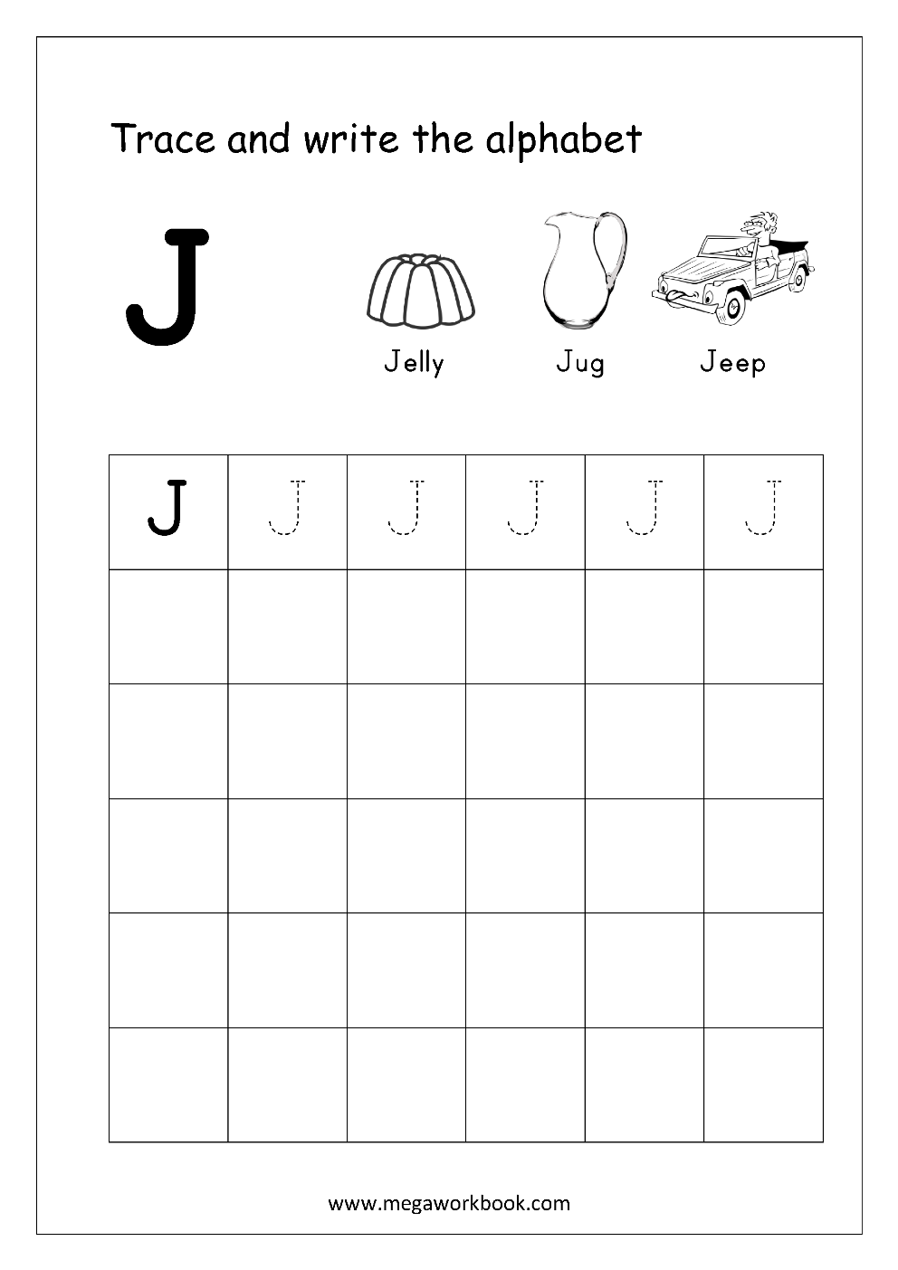 Free English Worksheets - Alphabet Writing (Capital Letters) - Letter