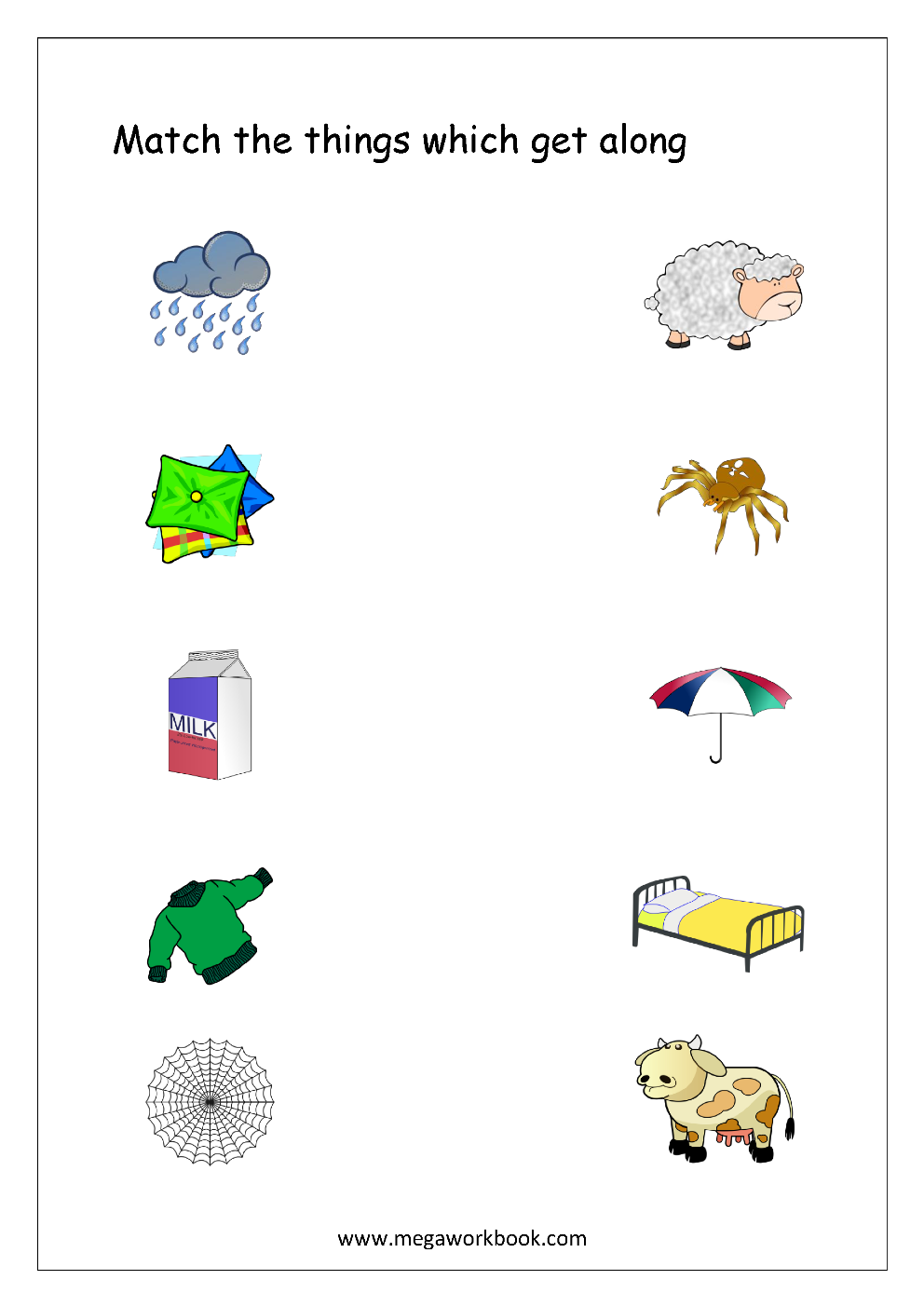 Free Printable Things That Go Together Worksheets