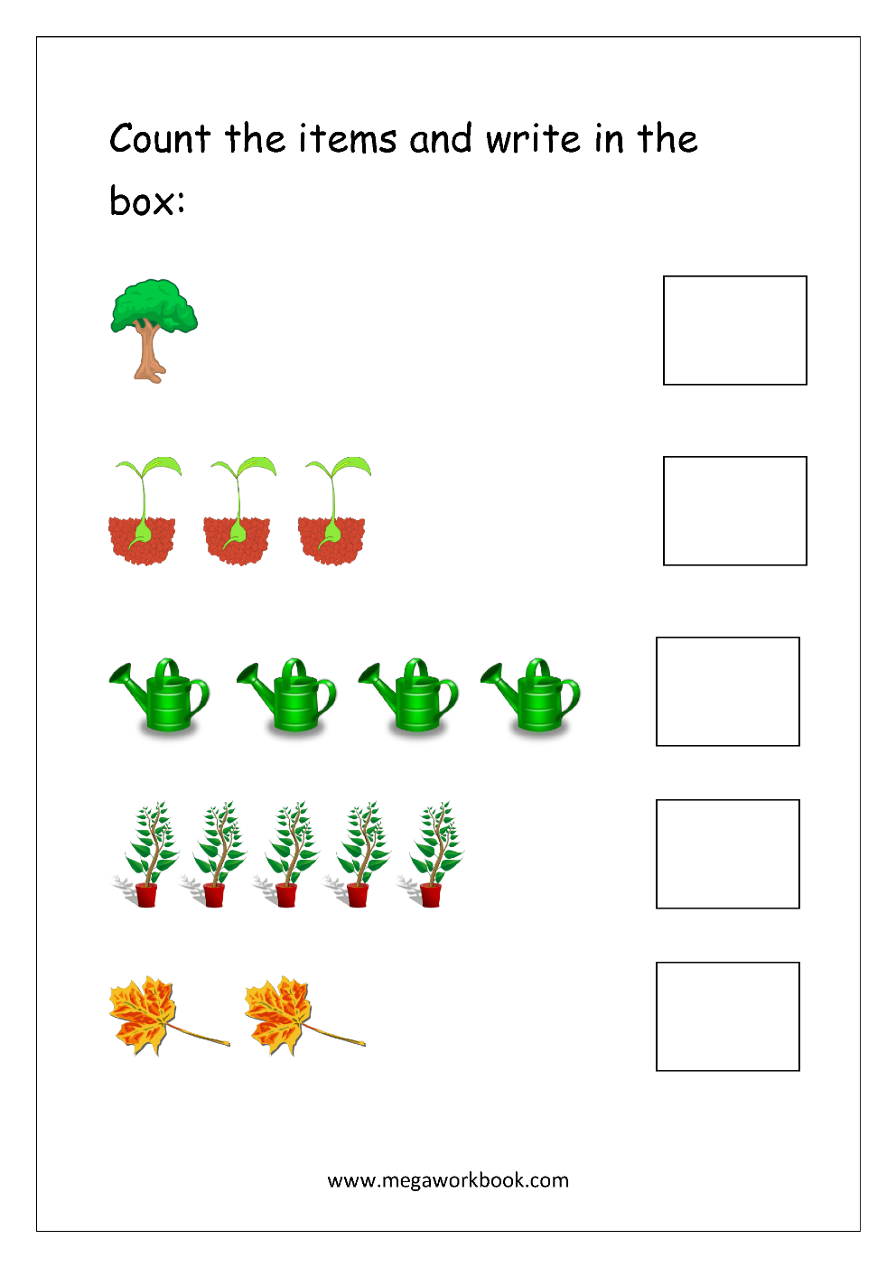 Free Printable Number Counting Worksheets - Count and Match - Count and