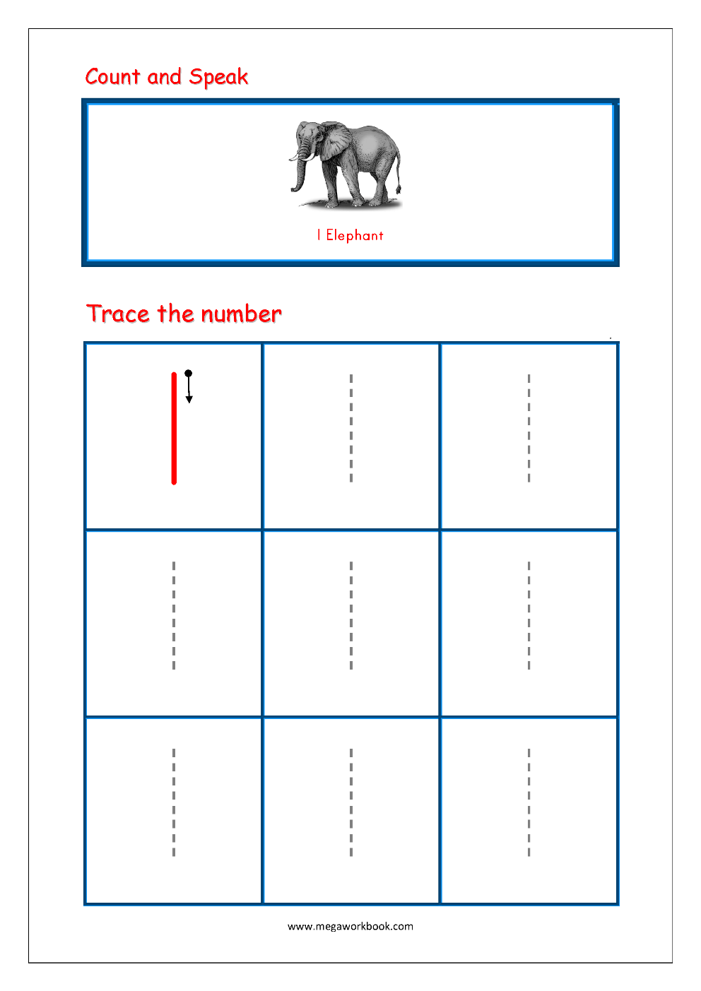 Number Tracing - Tracing Numbers - Number Tracing Worksheets - Tracing