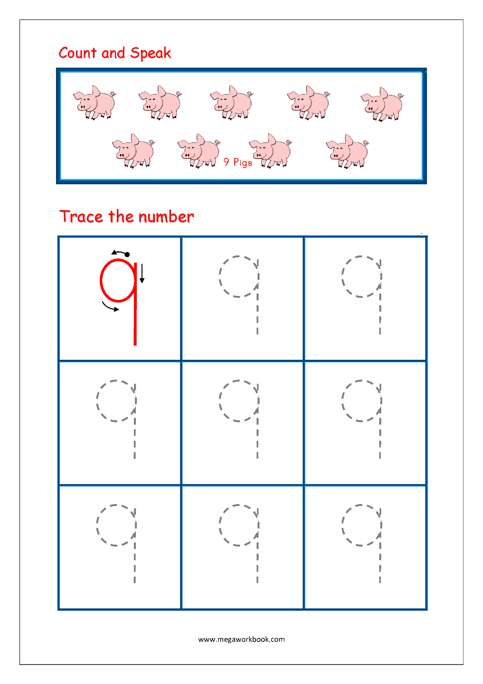 Number Tracing - Tracing Numbers - Number Tracing ...