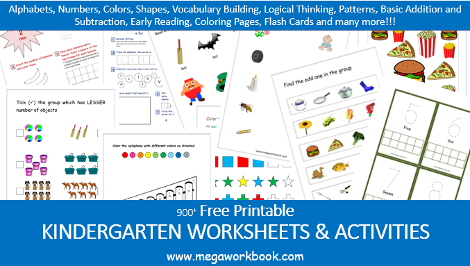 Free Kindergarten Worksheets - Free Printable Worksheets for Kindergarten