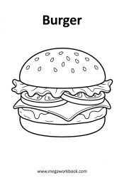 Burger - food coloring page