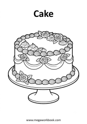 Cake - food coloring page