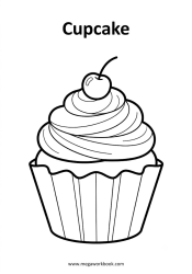 Cupcake - food coloring page