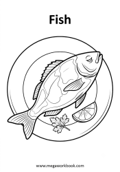 Fish - food coloring page