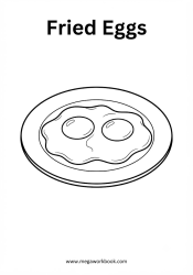 Fried Eggs - food coloring page