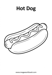 Hot Dog - food coloring page