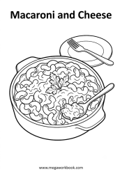 Macaroni and Cheese - food coloring page