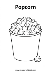 Popcorn - food coloring page