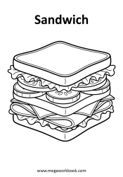 Sandwich - food coloring page