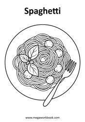 Spaghetti - food coloring page