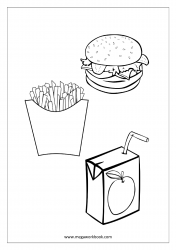 Coloring_Sheet_French_Fries_Burger