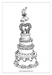 Wedding Cake Coloring Page