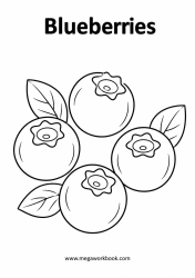 Blueberry fruit coloring page