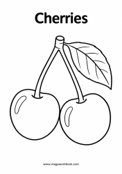 Cherry fruit coloring page