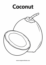 Coconut fruit coloring page