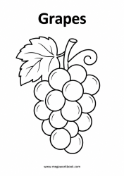 Grapes fruit coloring page