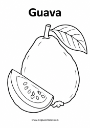 Guava fruit coloring page
