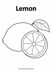 Lemon fruit coloring page
