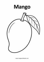 Mango fruit coloring page