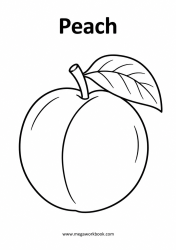 Peach fruit coloring page