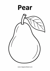 Pear fruit coloring page