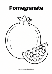 Pomegranate fruit coloring page