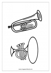 Coloring Sheet - Musical Instruments (Trumpet)