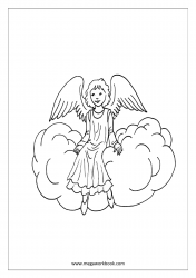 Coloring Sheet - Angel Sitting On Cloud