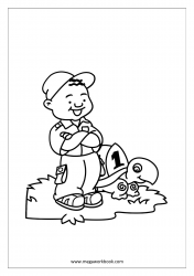 Coloring_Sheet_Kid_With_Tortoise