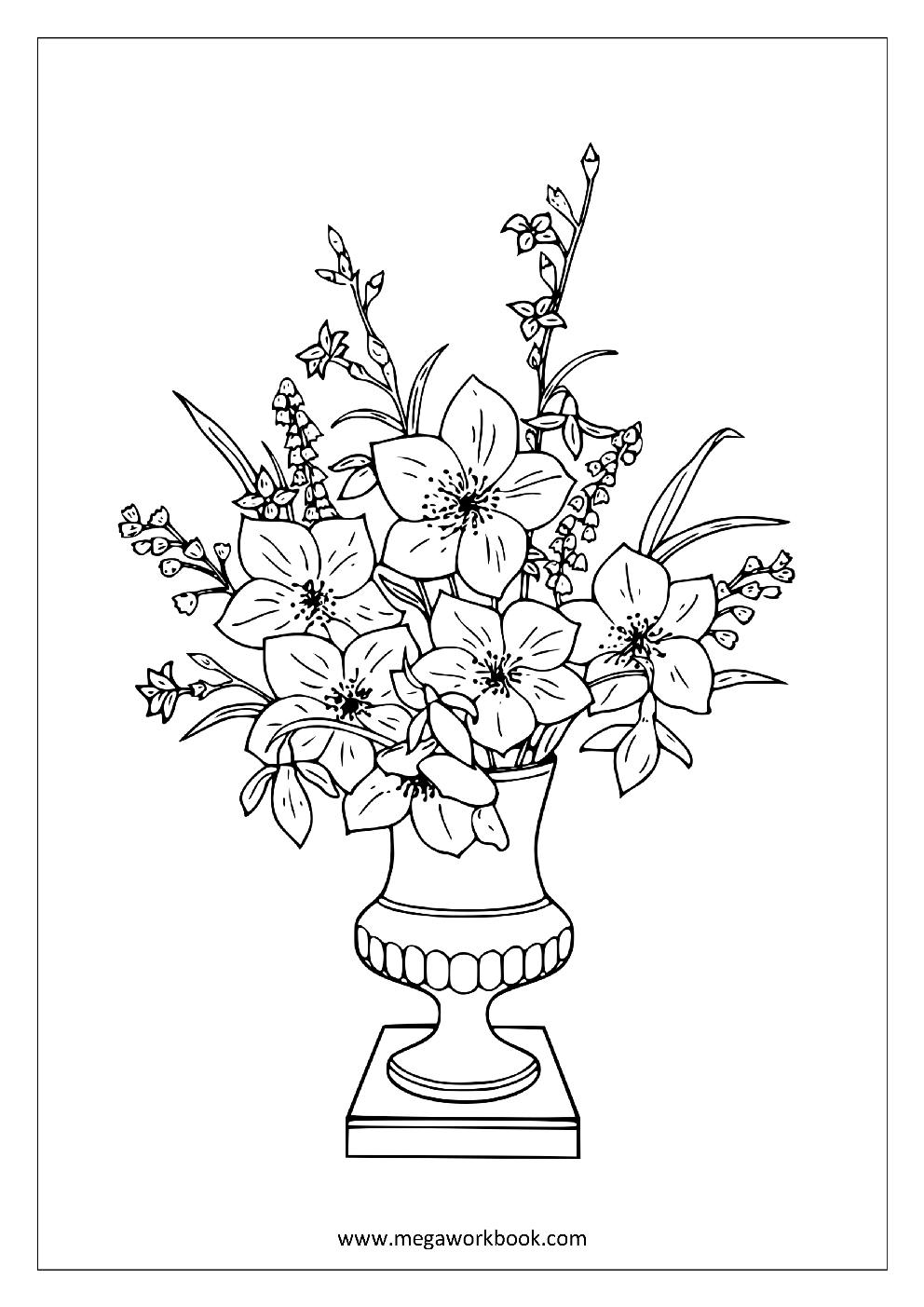 flower coloring pages plant tree coloring pages leaf coloring pages free printables coloring sheets megaworkbook