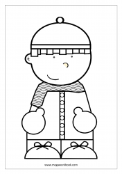 Christmas Coloring Pages - Christmas Coloring Sheets - Boy (Winter)