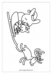 Christmas Coloring Pages - Free Printable Christmas Coloring Sheet - Reindeers and Sledge, Sleigh