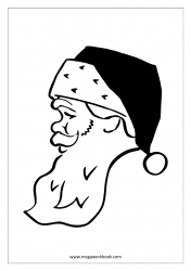 Christmas Coloring Pages - Free Printable Christmas Coloring Sheet- Santa Claus Face