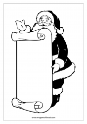 Christmas Coloring Pages - Free Printable Christmas Coloring Sheet- Santa Claus With Wishlist