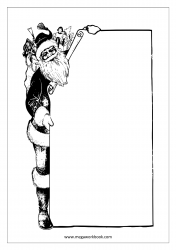 Christmas Coloring Pages - Free Printable Christmas Coloring Sheet- Santa Claus With Wishlist