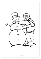 Christmas Coloring Pages - Christmas Coloring Sheets - Snowman