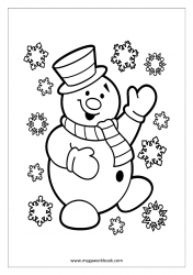 Christmas Coloring Pages - Christmas Coloring Sheets - Snowman