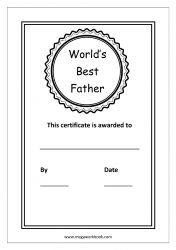 Father's Day Coloring Pages - Best Dad's Award - Best Dad Certificate