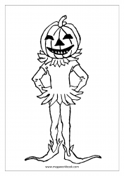 Free Printable Halloween Coloring Pages-Halloween Coloring Sheets-Halloween Pictures to Color-Pumpkin Boy