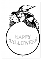 Free Printable Halloween Coloring Pages-Halloween Coloring Sheets-Halloween Pictures to Color-Witch