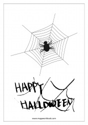 Free Printable Halloween Coloring Pages-Halloween Coloring Sheets-Halloween Pictures to Color-Spider Web