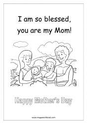 Mother's Day Coloring Pages - Happy Family