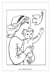 Mother's Day Coloring Pages - Mom With Child