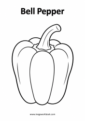 Bell pepper vegetable coloring page