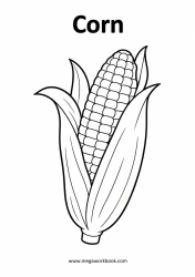 Corn vegetable coloring page