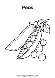 Peas vegetable coloring page