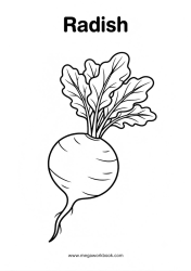 Radish vegetable coloring page