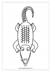 Sea Creatures Coloring Pages - Alligator Coloring Pages